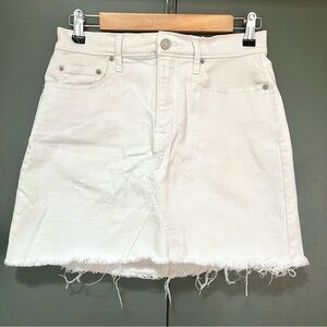 GAP White Mini Jean Skirt Distressed